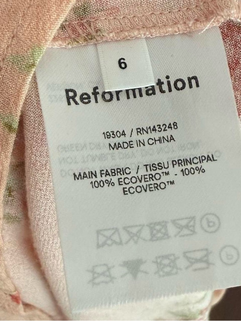 Reformation Laurel Pink Floral Midi Dress Spring Wedding Guest - Picture 6 of 6